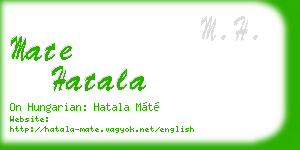 mate hatala business card
